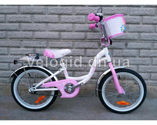 Детский велосипед Novatrack Butterfly 16" Бело-розовый
